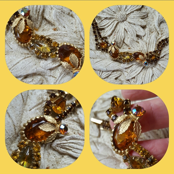 Vintage Rhinestone Bejeweled Deco Bracelet - Picture 6 of 11